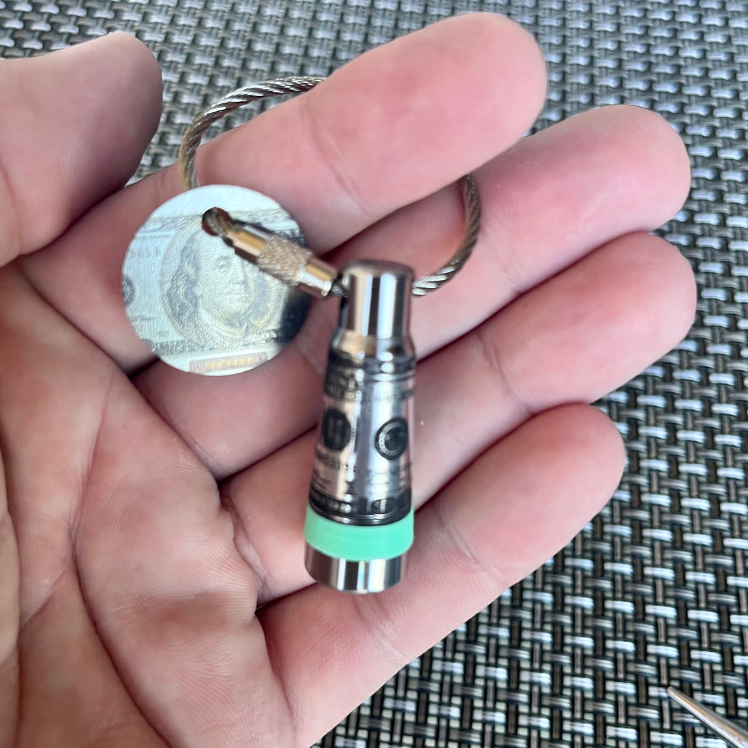Freshly Minted $100 Ferruled Keychain / Single Prong Pitch Tool