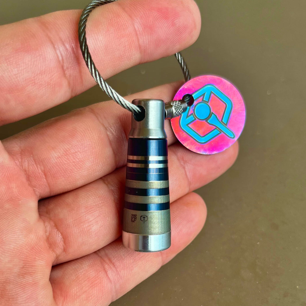 Ti "I Blue Myself Yet Again" Ferruled Keychain